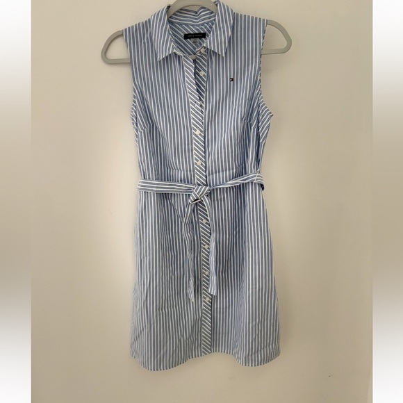 NWOT Tommy Hilfiger 
Simple Cotton Stripe Shirt
Dress Size Small Blue White - Picture 5 of 8